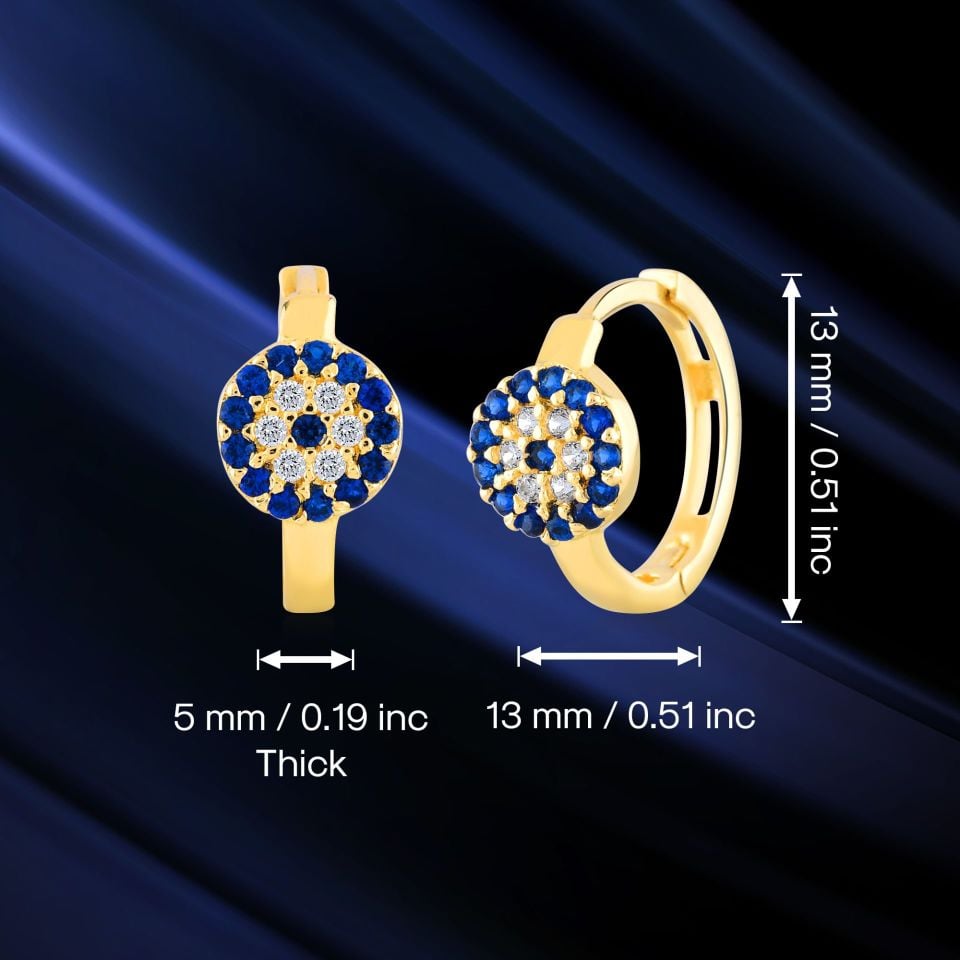 Moom Mücevherat 14 Ayar Nazar Çiçek Küpe