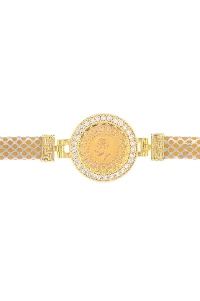 Moom Mücevherat Kadın Yeni Tarihli 22 Ayar Çeyrek Altın Bileklik