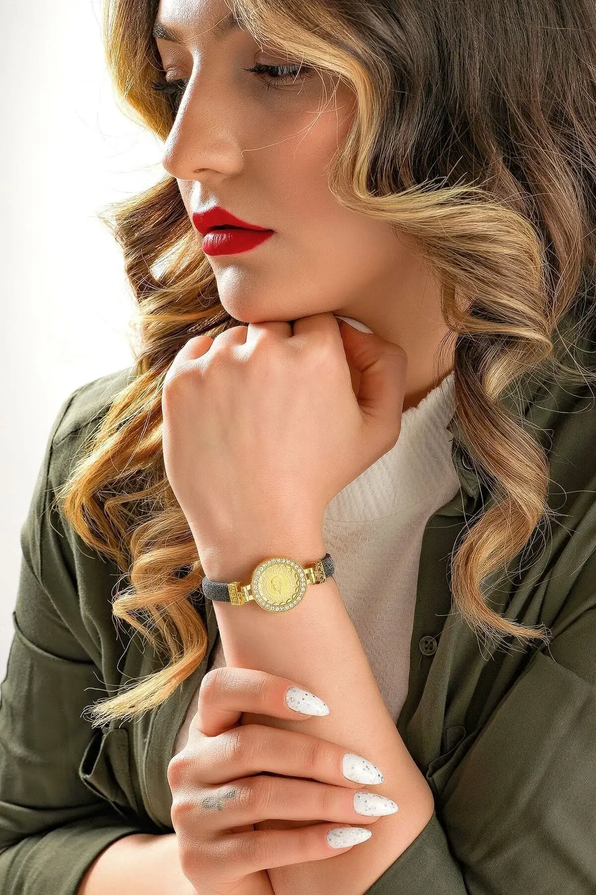 Moom Mücevherat Kadın Yeni Tarihli 22 Ayar Çeyrek Altın Bileklik