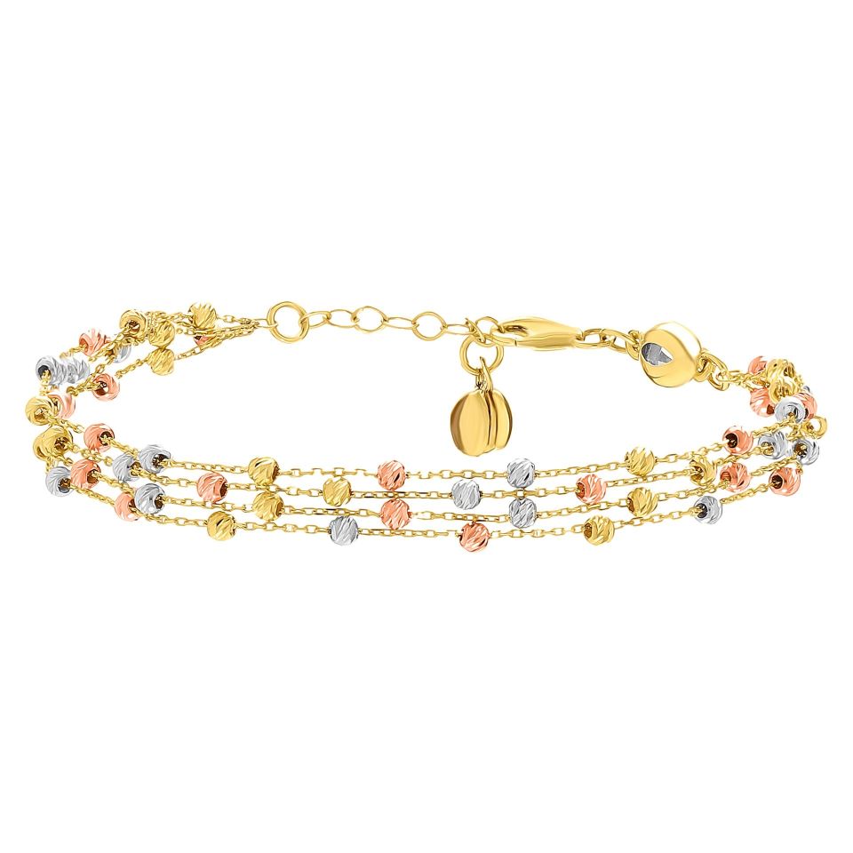 Moom Mücevherat 14 Ayar Renkli Toplar 17 cm Bileklik Model4