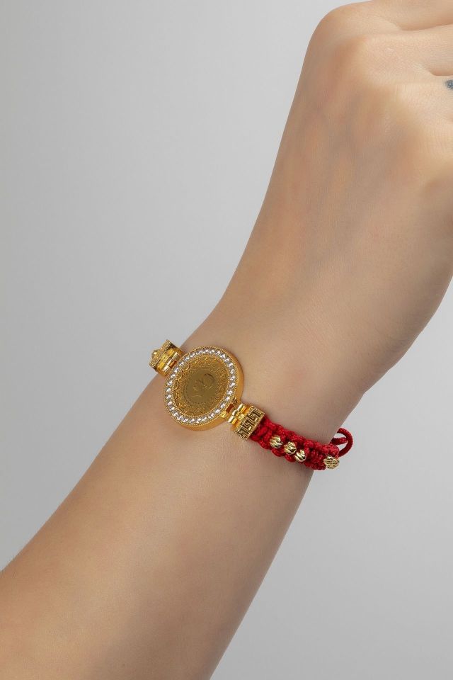 Moom Mücevherat Kadın Yeni Tarihli 22 Ayar Altın Çeyrek Altın Bileklik