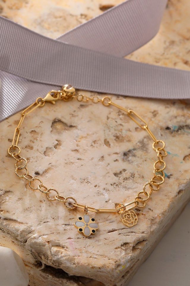 Moom Mücevherat Kadın 14 Ayar Altın İtalyan Şans Bilekliği