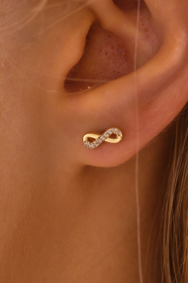 MOOM MÜCEVHERAT 14 Ayar Altın Tragus Küpe Sonsuzluk Vidalı