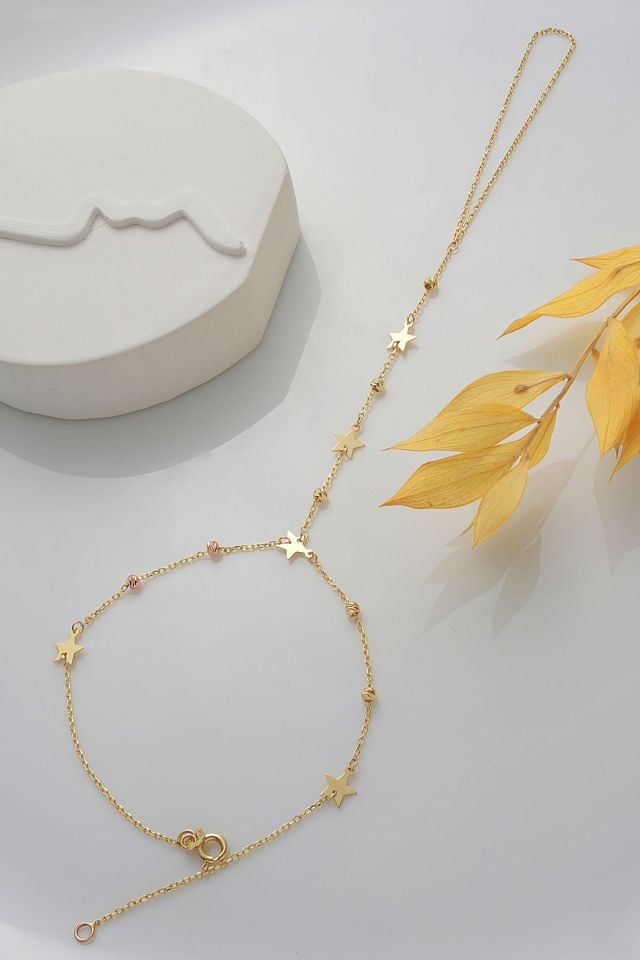 MOOM MÜCEVHERAT 14 Ayar Altın Şahmeran Yıldızlı Dorika Toplu Şahmeran