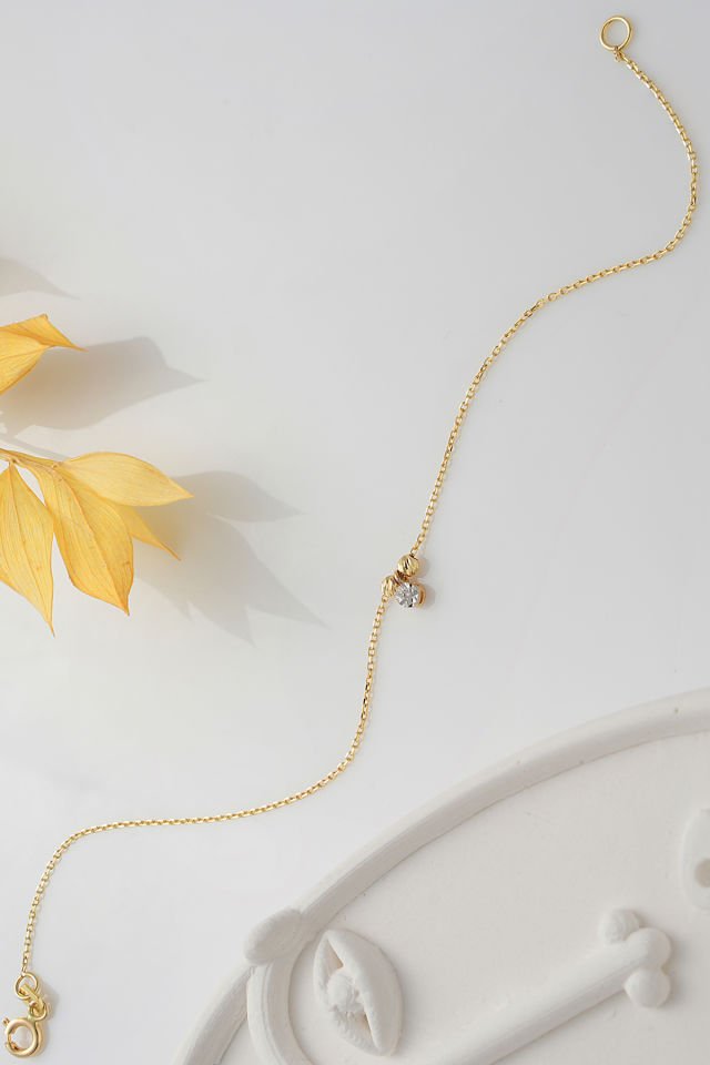 MOOM MÜCEVHERAT 14 Ayar Altın Mini Dorika Toplu Pırlanta Bileklik Efektli