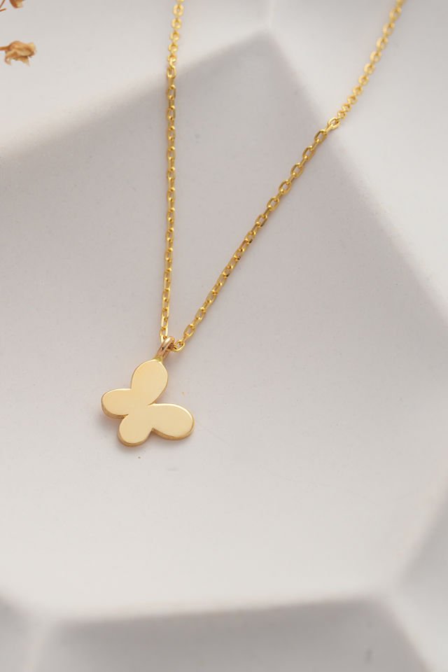 MOOM MÜCEVHERAT 14 Ayar Altın Kelebek Kolye