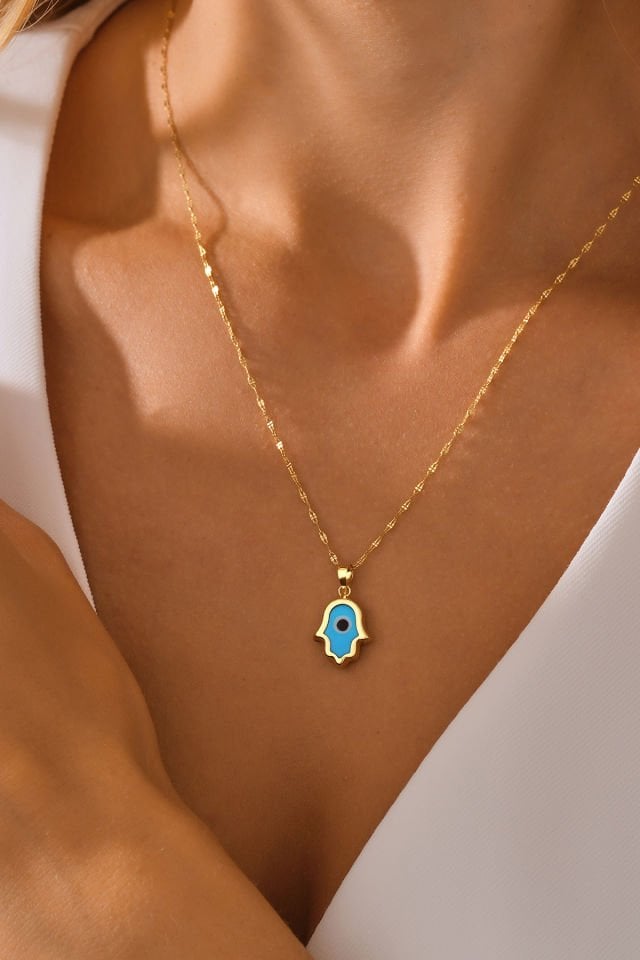 MOOM MÜCEVHERAT 14 Ayar Altın Fatma Ana Kolye