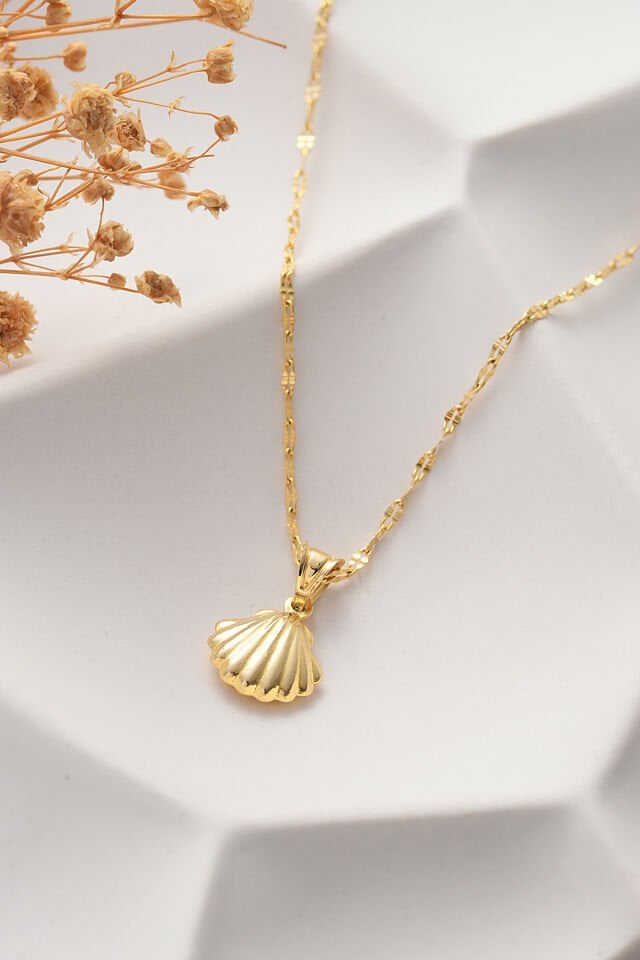 14 Ayar Altın İstiridye Kolye Ucu