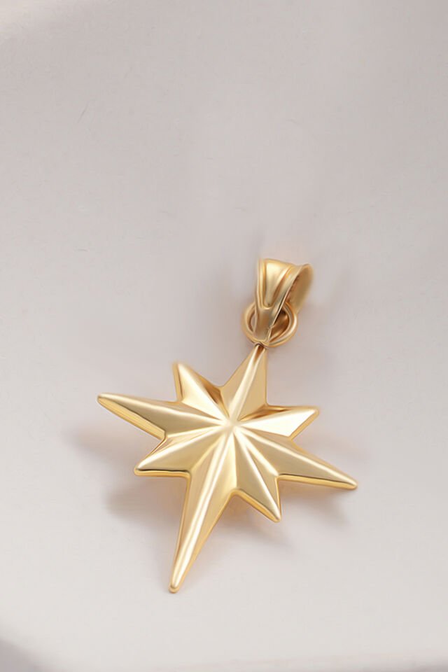 14 Ayar Altın Kutup Yıldızı Kolye Ucu