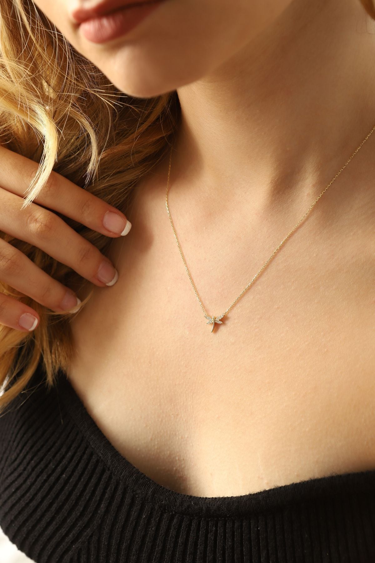 14 Ayar Altın Kolye Minimal Yusufcuk Altın Kolye