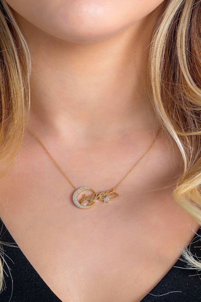 14 Ayar Altın Kolye Kemal Atatürk Imzalı Türk Bayrağı Altın Kolye