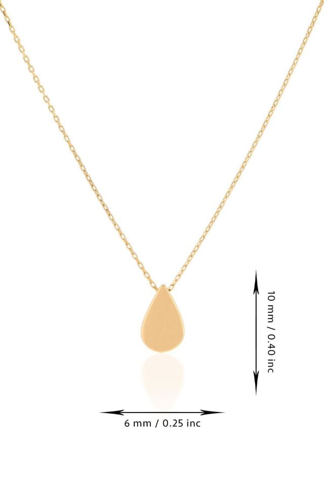 14 Ayar Altın Kolye Gözyaşı Damla Altın Kolye