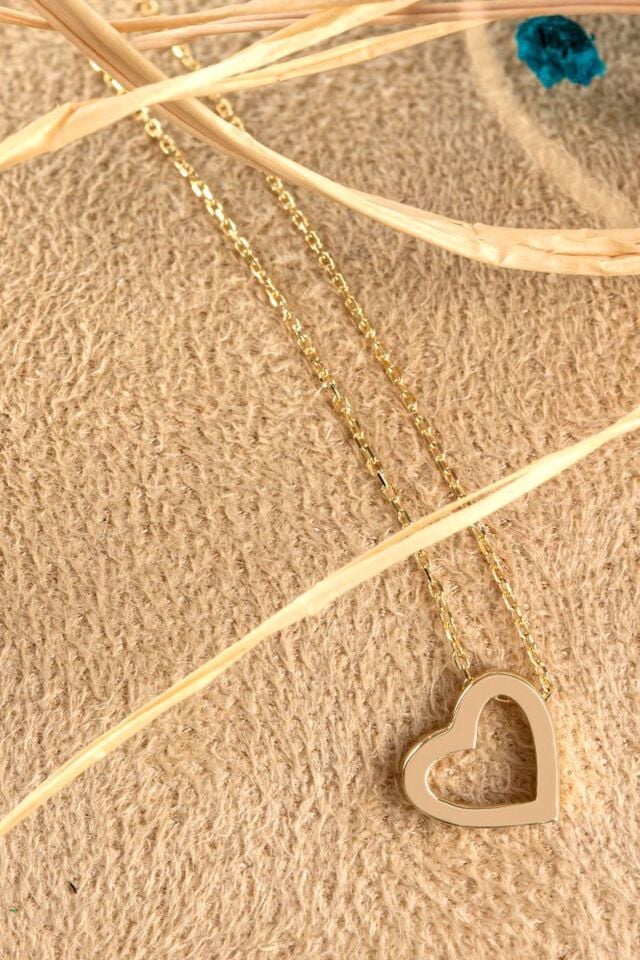 14 Ayar Altın Kolye Kalp Tasarım Altın Kolye