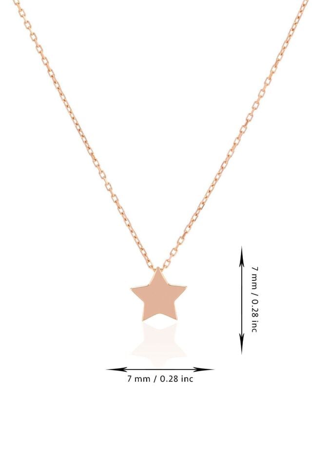 14 Ayar Altın Kolye Rose Altın Yıldız Altın Kolye