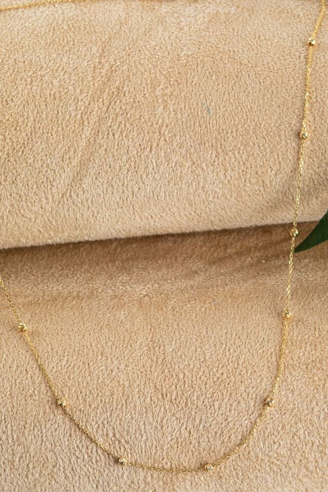 14 Ayar Altın Kolye Dorika Toplu Altın Kolye Üç Renk