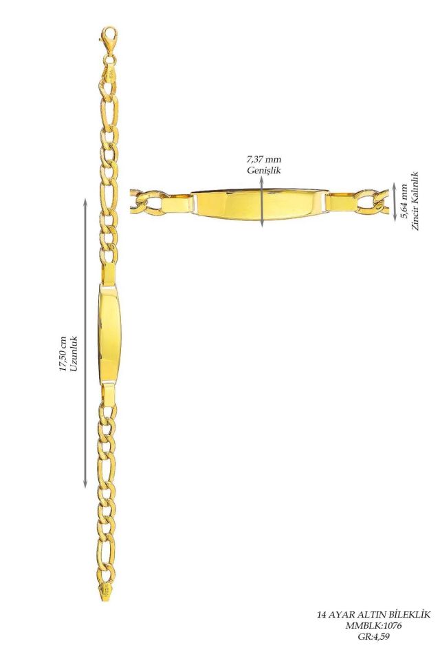 Moom Mücevherat Çocuk 14 Ayar Altın Künye
