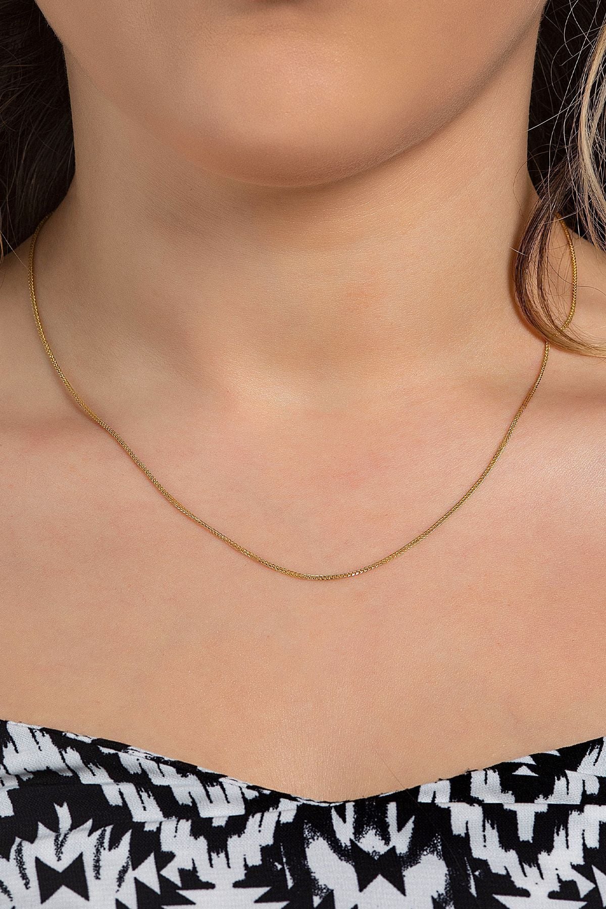 14 Ayar Zincir Kolye Tilki Kuyruğu Zincir Kolye