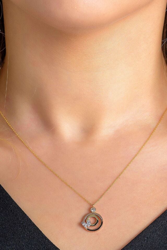 14 Ayar Altın Kolye Kelebek Desenli Altın Kolye