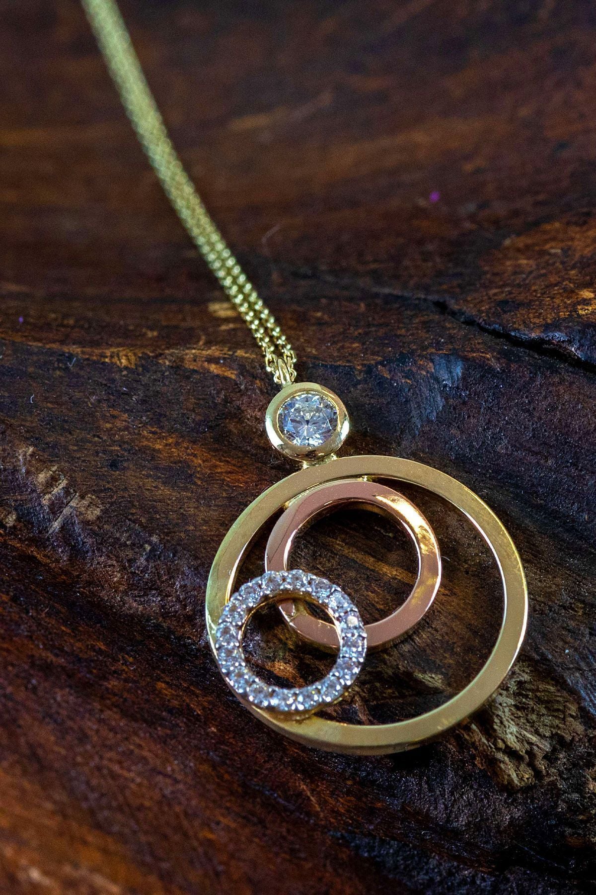 14 Ayar Altın Kolye Yuvarlak Desenli Altın Kolye