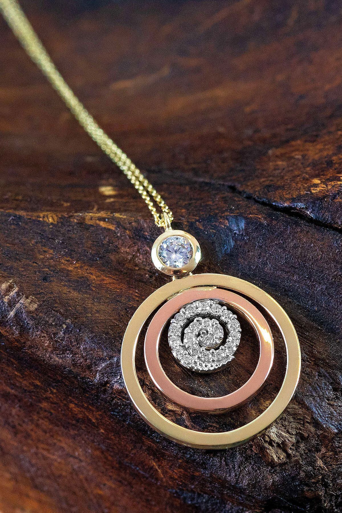 14 Ayar Altın Kolye Lava Deseni Altın Kolye