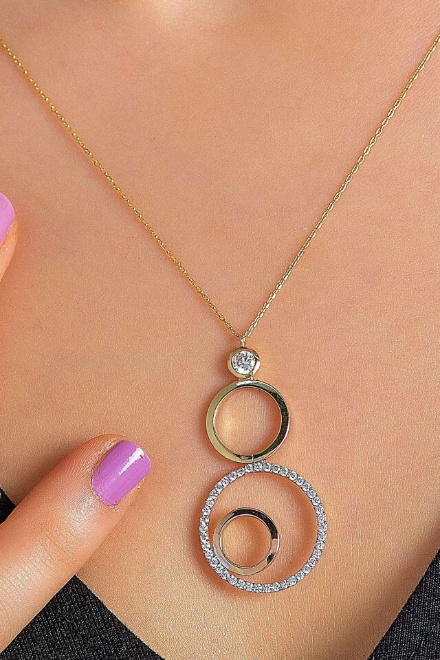 14 Ayar Altın Kolye Yuvarlak Tasarım Altın Kolye