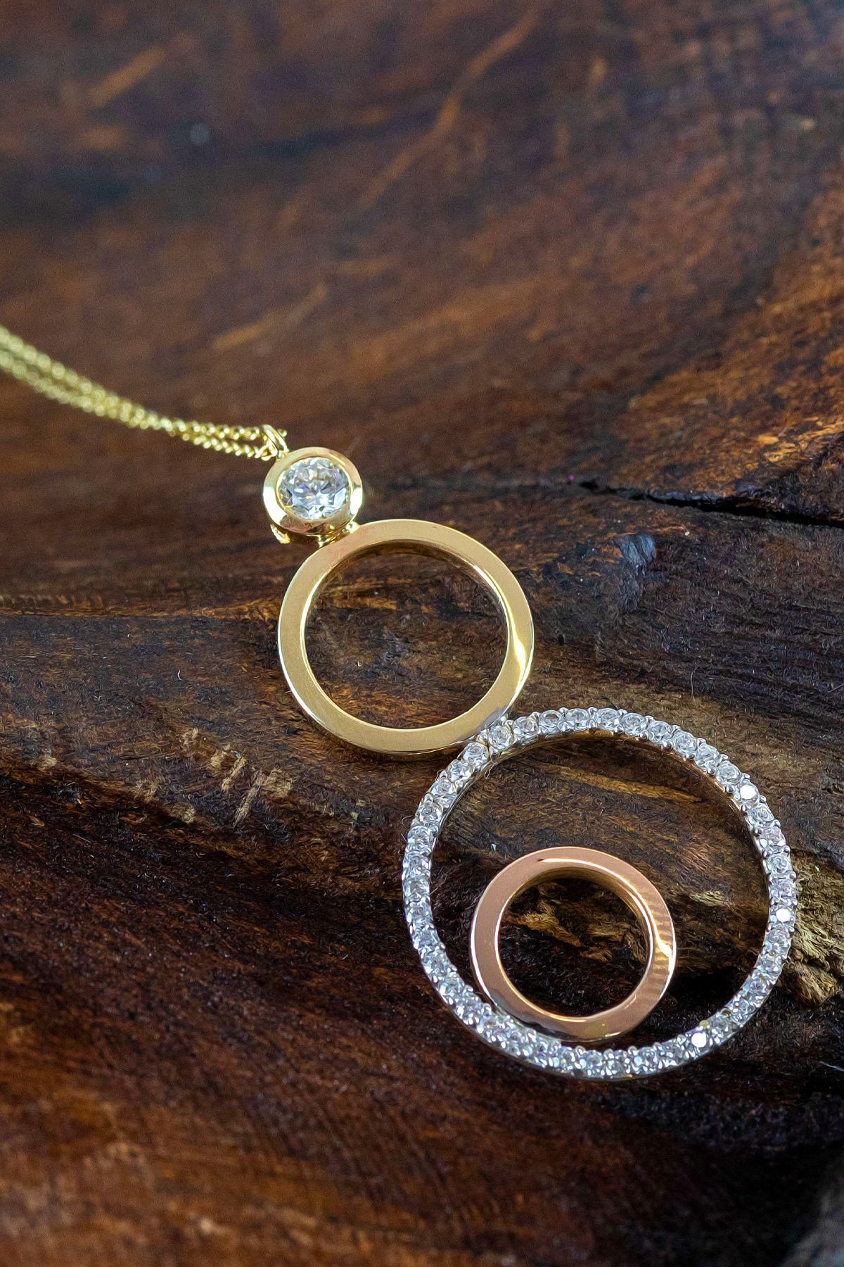 14 Ayar Altın Kolye Yuvarlak Tasarım Altın Kolye