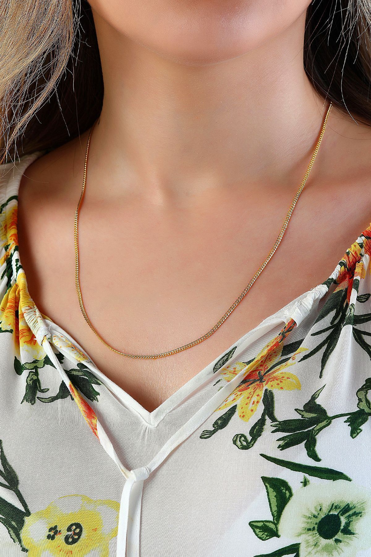 14 Ayar Altın Zincir Sık Örme Gurmet Zincir Kolye 2,00 Mm Kalınlık