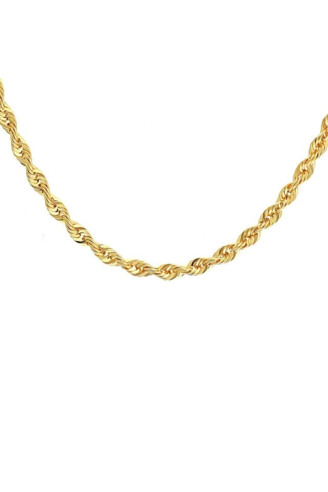 14 Ayar Altın Zincir Kalın Halat Zincir Kolye 4,00 Mm Kalınlık