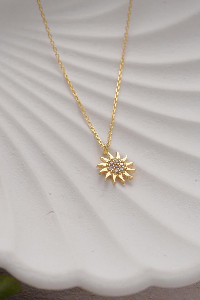 14 Ayar Altın Güneş Kolye