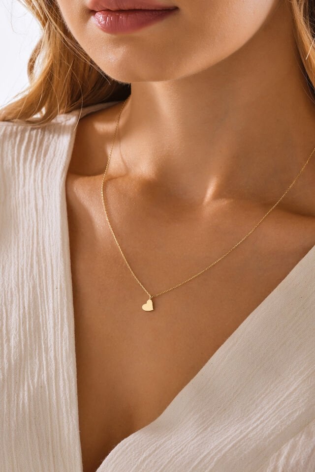 14 Ayar Altın Kalp Kolye