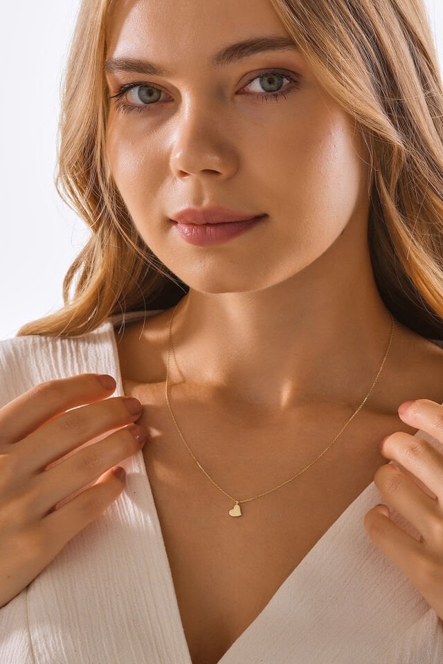 14 Ayar Altın Kalp Kolye