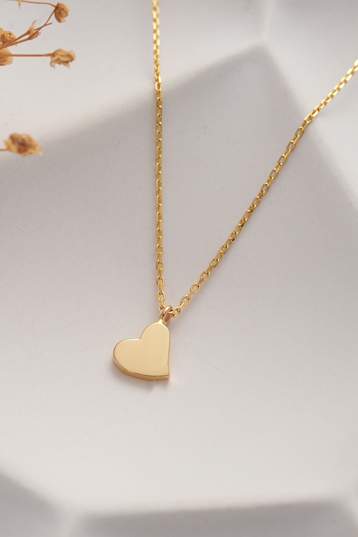 14 Ayar Altın Kalp Kolye