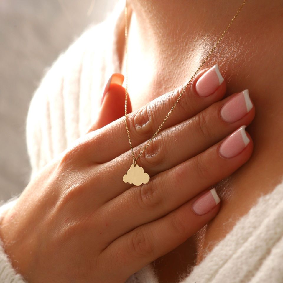 Moom Mücevherat Kadın 14 Ayar Altın Bulut Kolye ''45 cm''