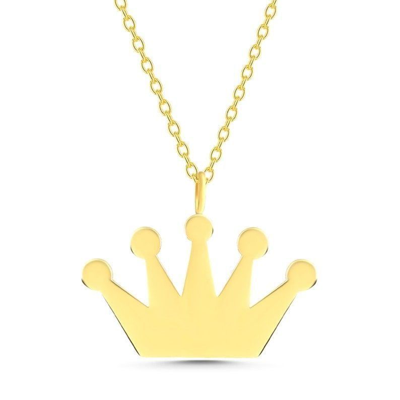 Moom Mücevherat Kadın 14 Ayar Altın Taç Kolye ''45 cm''