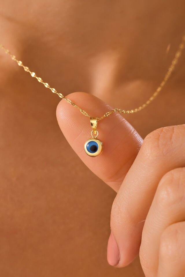 14 Ayar Altın Mini Nazar Göz Kolye