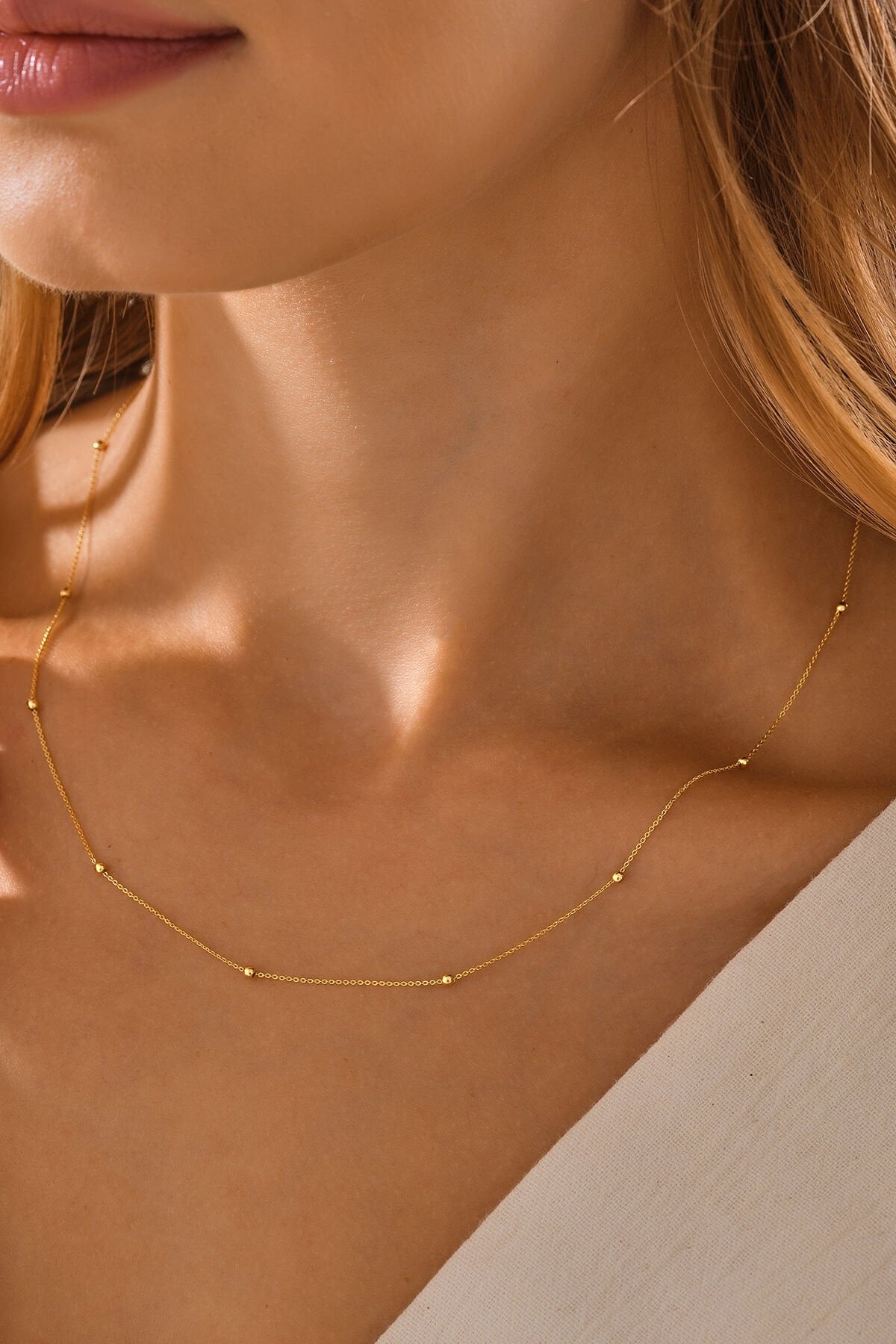 14 Ayar Altın Parlak Dorika Toplu Forse Zincir Kolye