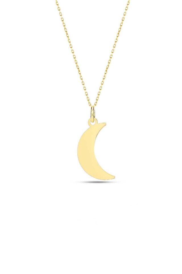 Kadın 14 Ayar Altın Hilal Kolye
