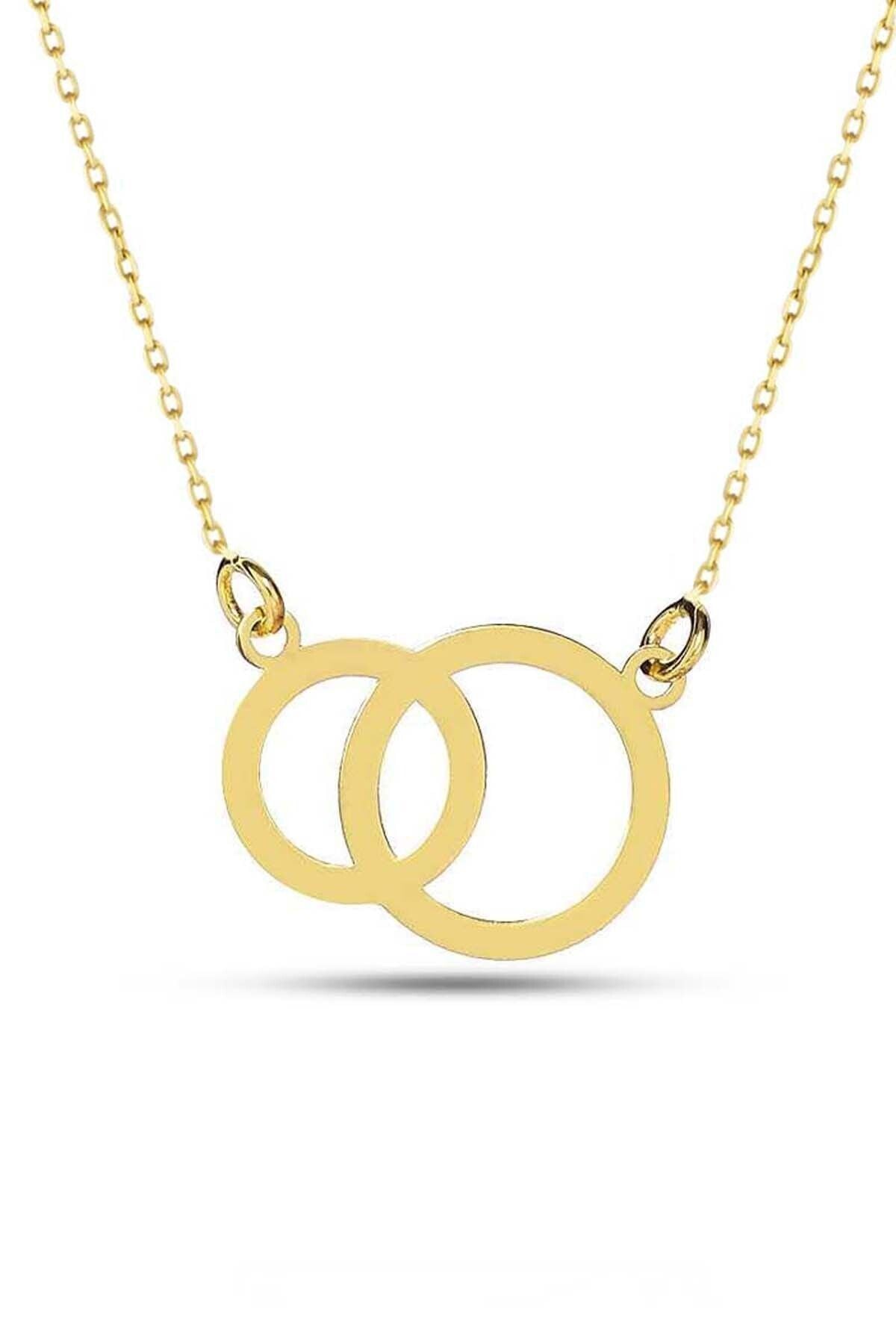 Kadın 14 Ayar Altın Halkalar Kolye