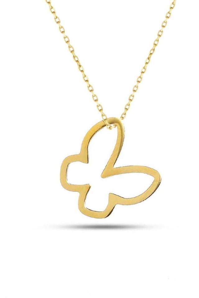 Kadın 14 Ayar Altın Kelebek Kolye