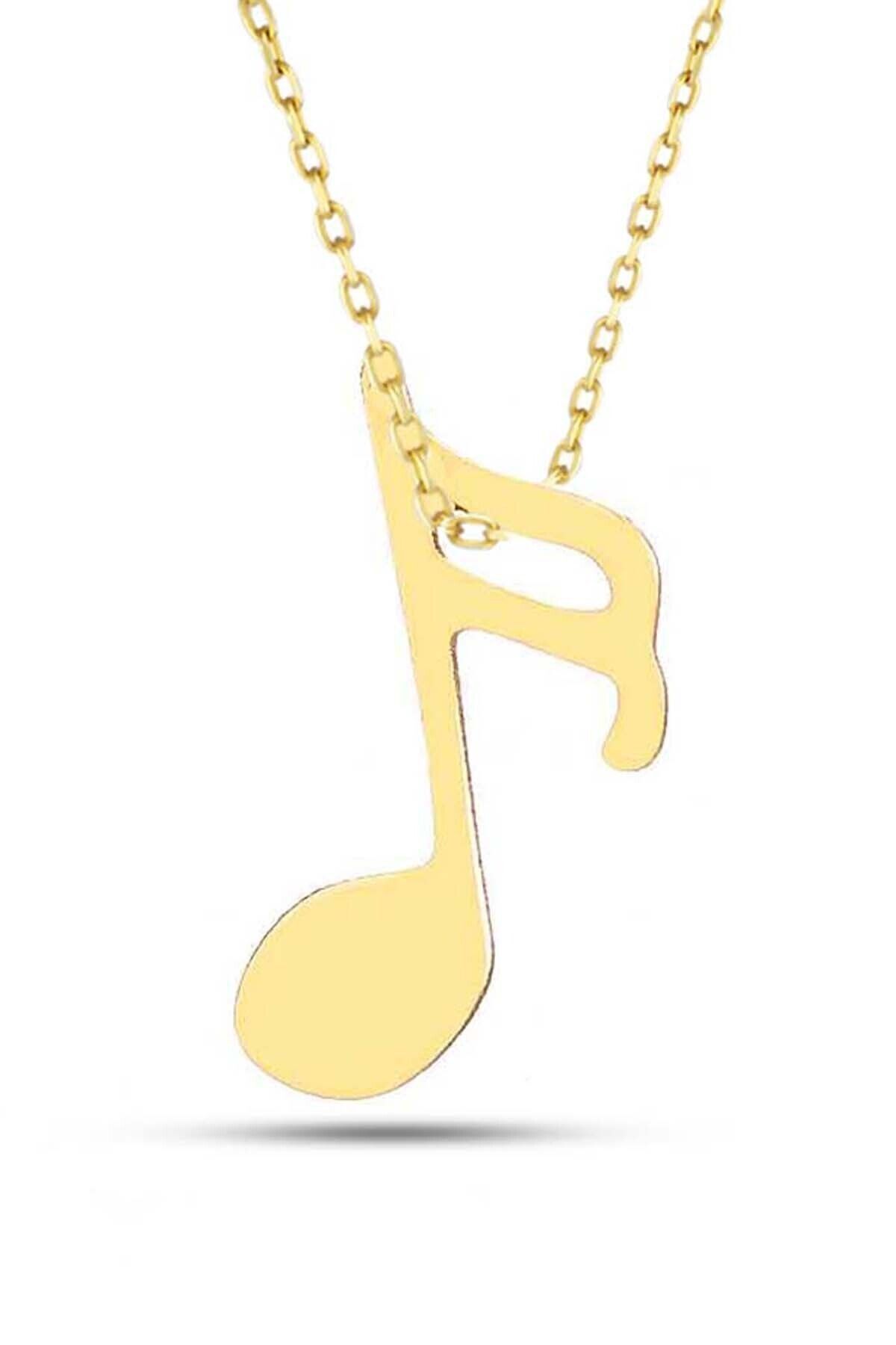 Kadın Altın Nota Kolye 14 Ayar