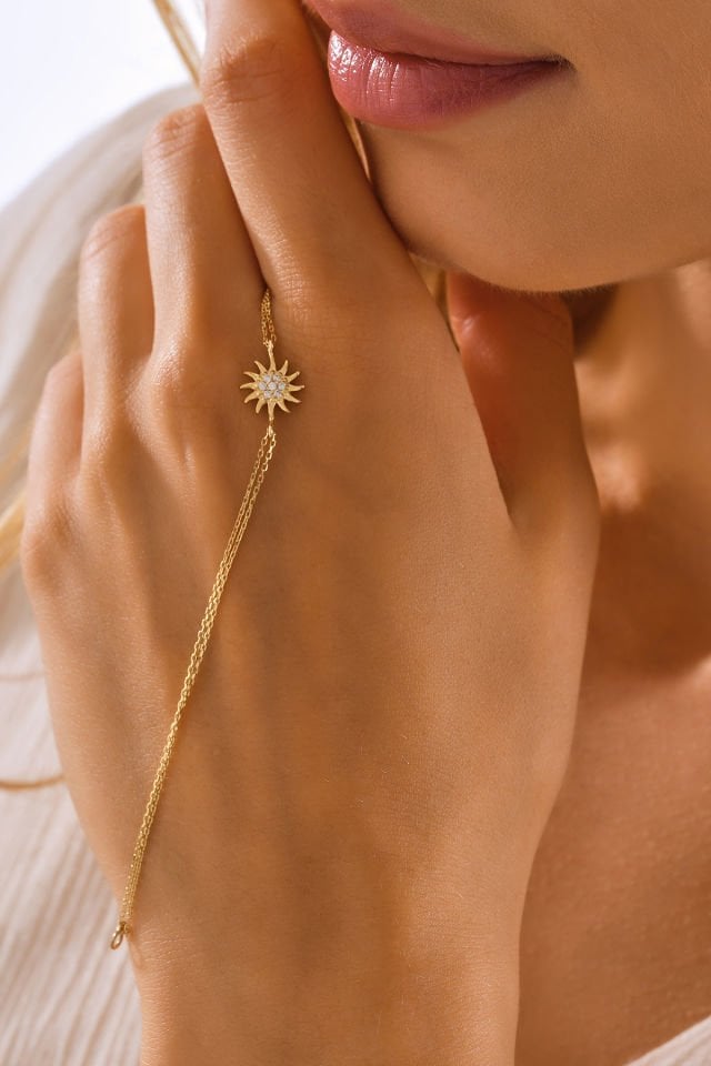 MOOM MÜCEVHERAT 14 Ayar Altın Güneş Bileklik (16cm,17cm,18cm,19cm,20cm,21cm)