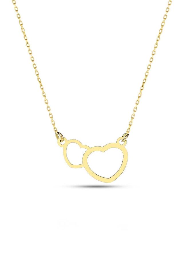 Kadın Altın Kalpler Kolye 14 Ayar