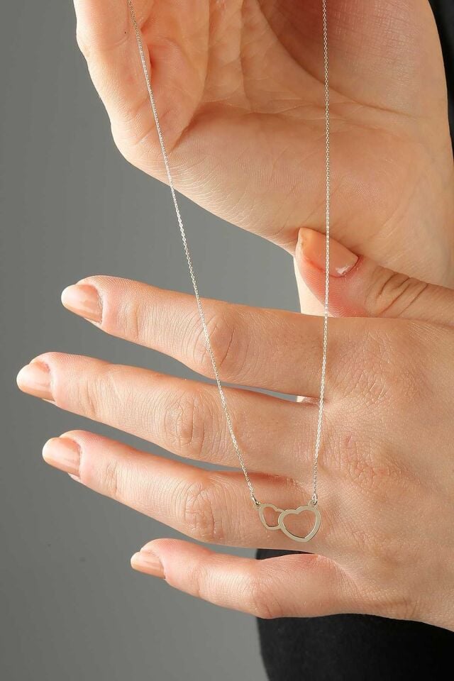 Kadın Altın Kalpler Kolye 14 Ayar