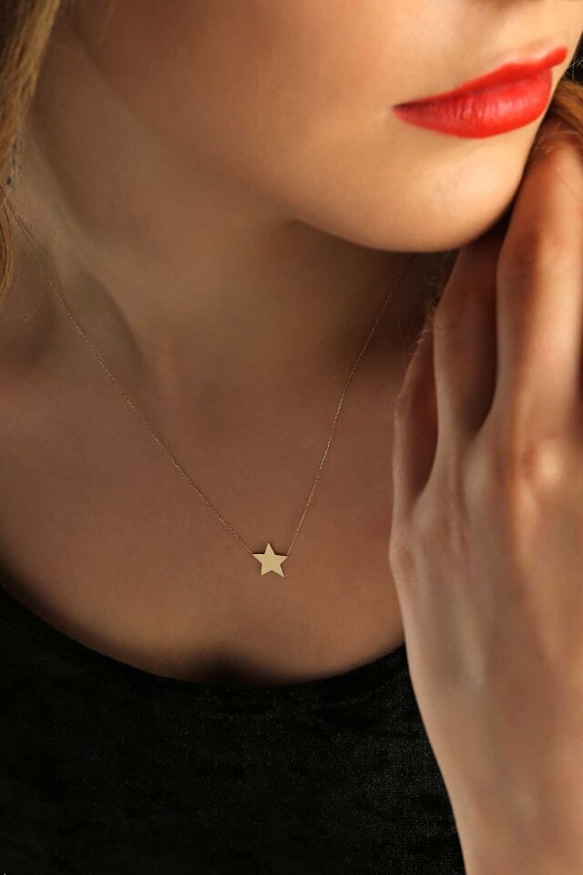 Kadın Yıldız Altın Kolye 14 Ayar