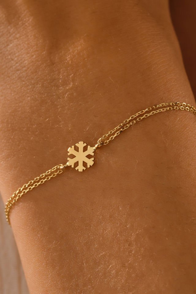 MOOM MÜCEVHERAT 14 Ayar Altın Kartanesi Bileklik (16cm,17cm,18cm,19cm,20cm,21cm)