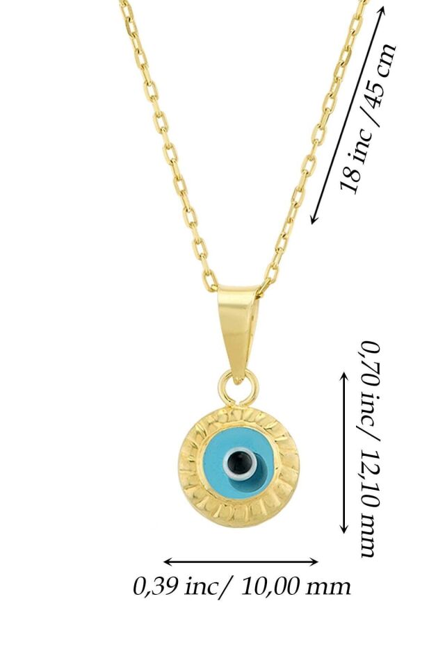 Kadın 14 Ayar Altın Nazar Göz Kolye