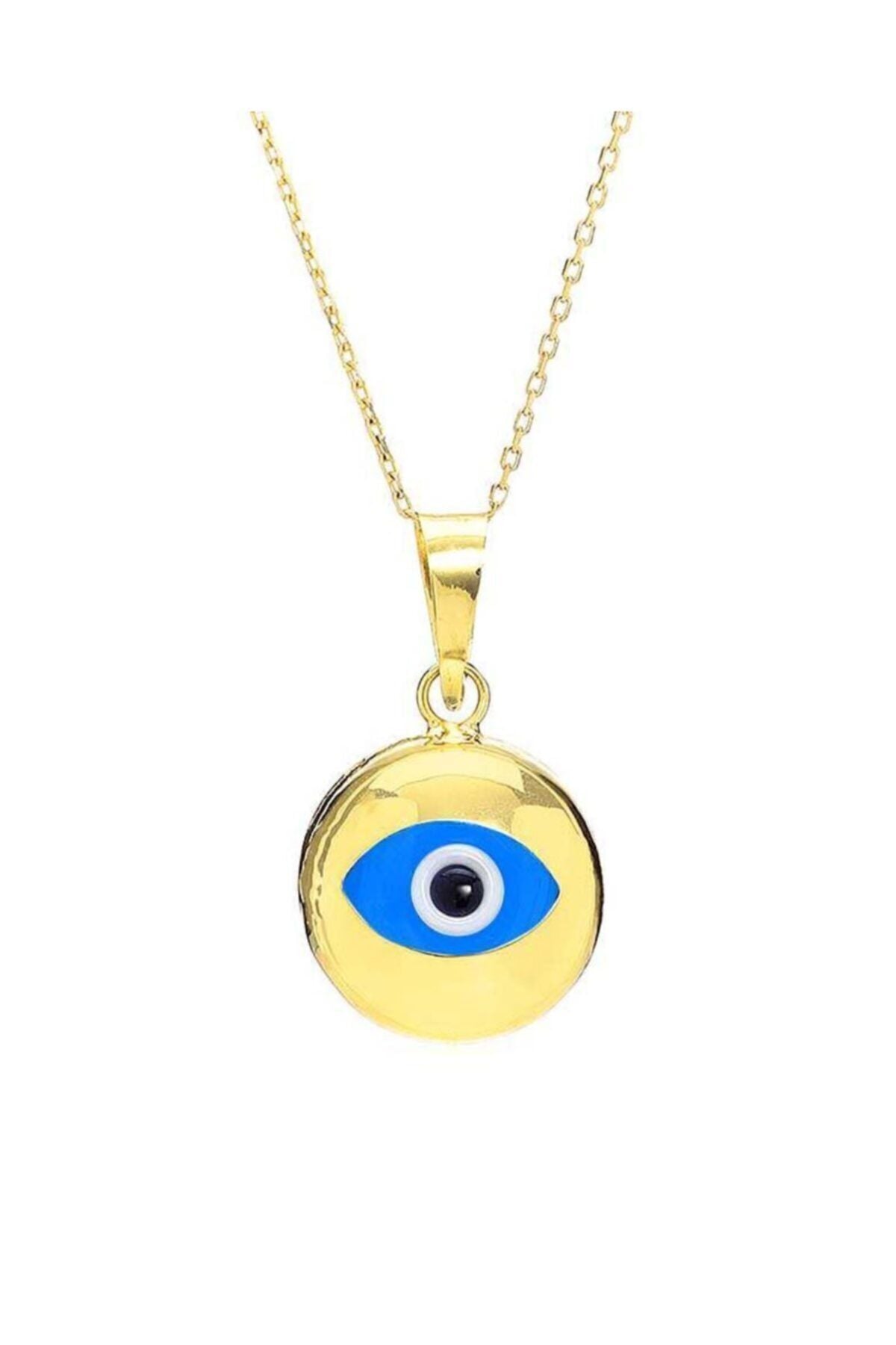 Kadın 14 Ayar Altın Nazar Göz Kolye