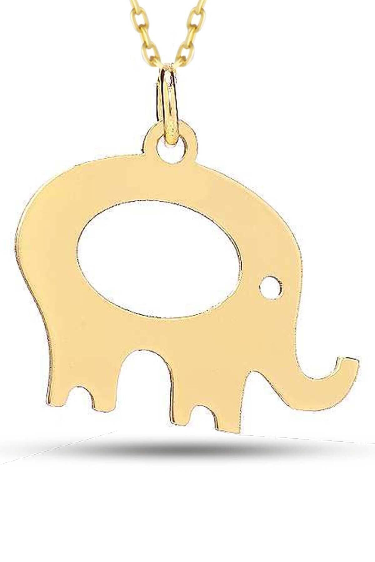 Kadın 14 Ayar Altın Fil Şans Kolye