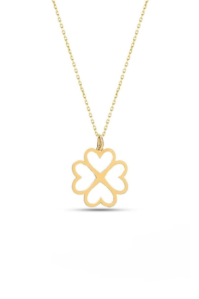 Kadın Altın Yonca Kolye 14 Ayar