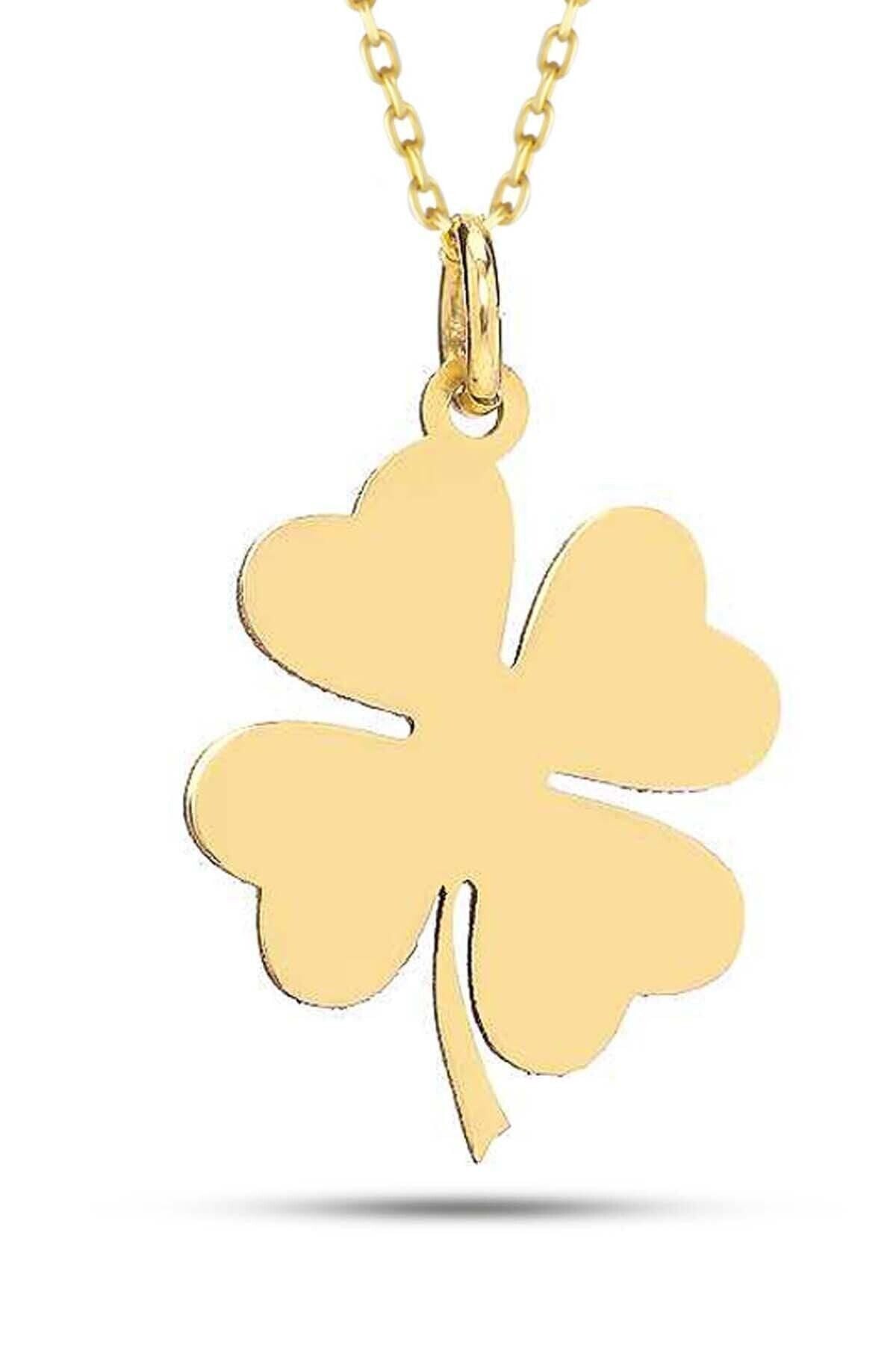 Kadın 14 Ayar Altın Yonca Şans Kolye